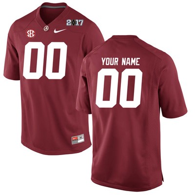 Alabama Crimson Tide Men's Custom #00 Crimson NCAA Nike Authentic Stitched Playoff Embroidered College Football Jersey CM16M53FT